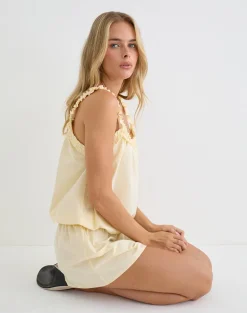 Shasta Mini Dress in Poplin Buttermilk