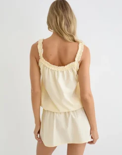 Shasta Mini Dress in Poplin Buttermilk