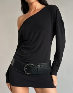 Shelisa Slouchy Mini Dress in Black