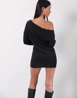 Shelisa Slouchy Mini Dress in Black