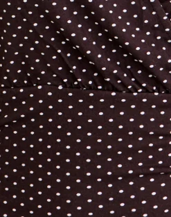 Sheon Long Sleeve Top in Rayon Jersey Brown with Micro Polka Print
