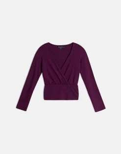 Sheon Long Sleeve Top in Rayon Jersey Fig