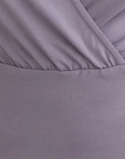 Sheon Long Sleeve Top In Rayon Jersey Grey Lavender