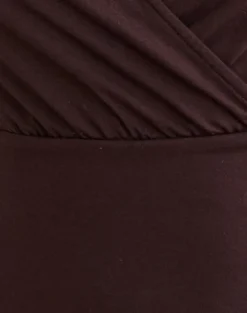 Sheon Long Sleeve Top in Rayon Jersey Bitter Chocolate