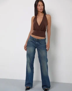 Sherlyn Halter Top In Bitter Chocolate