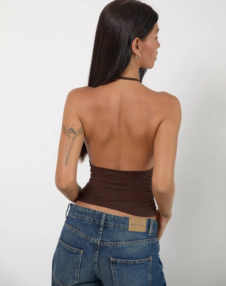 Sherlyn Halter Top In Bitter Chocolate
