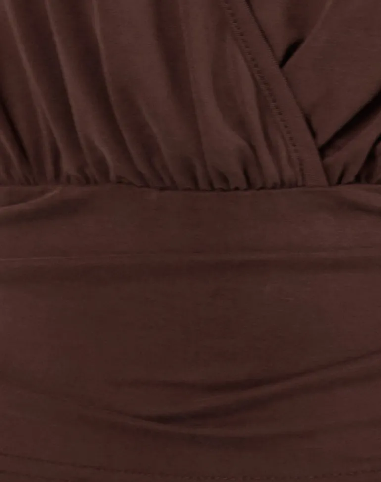 Sherlyn Halter Top In Bitter Chocolate