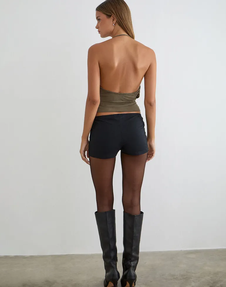 Sherlyn Halter Top in Cupro Khaki