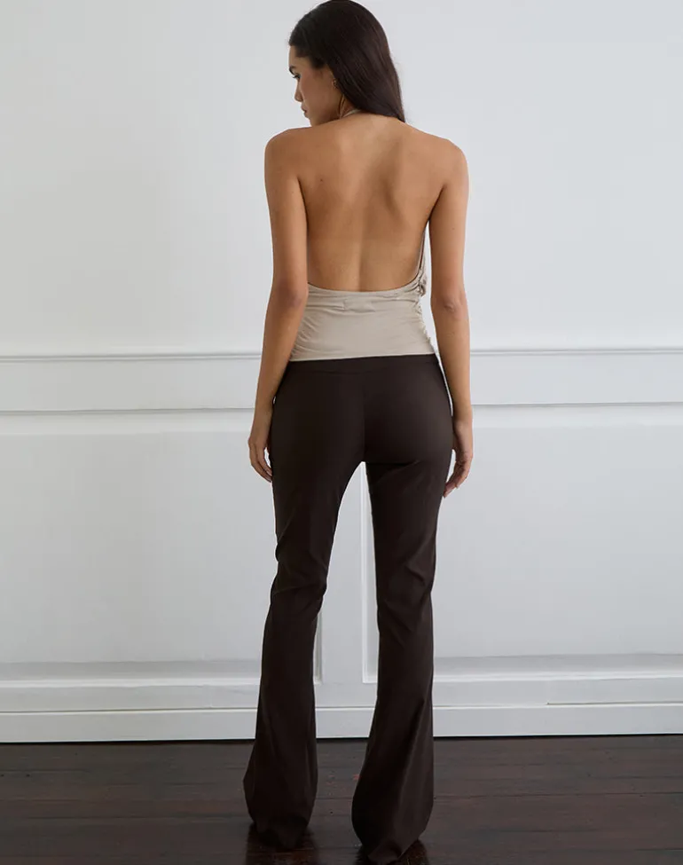 Sherlyn Halter Top in Cupro Oatmilk