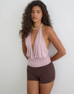 Sherlyn Halter Top in Cupro Pink