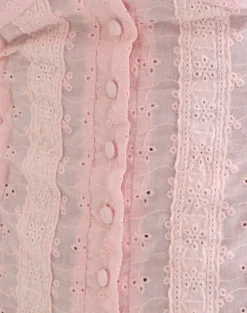 Shiku Button Up Top in Broderie Pink