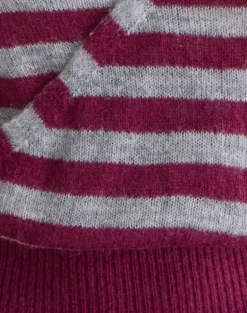 Shilpa Top in Maxi Stripe Wine and Grey