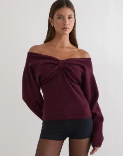 Sikuna Bow Jumper in Deep Purple