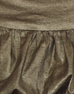 Sisila Puffball Mini Skirt in Metallic Gold