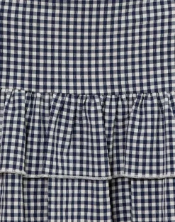 Sitav Dress in Seersucker Gingham Navy