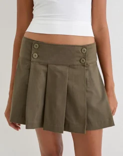 Sixty Skirt in Cotton Light Twill Khaki