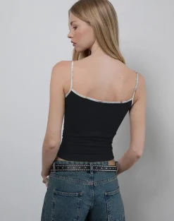 Solani Top in Black with Bambi Animal Binding