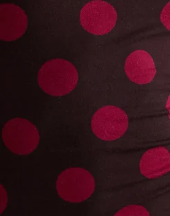 Solani Top in Brown with Big Polka Red