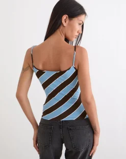 Solani Top in Retro Stripe Blue