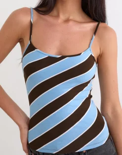 Solani Top in Retro Stripe Blue