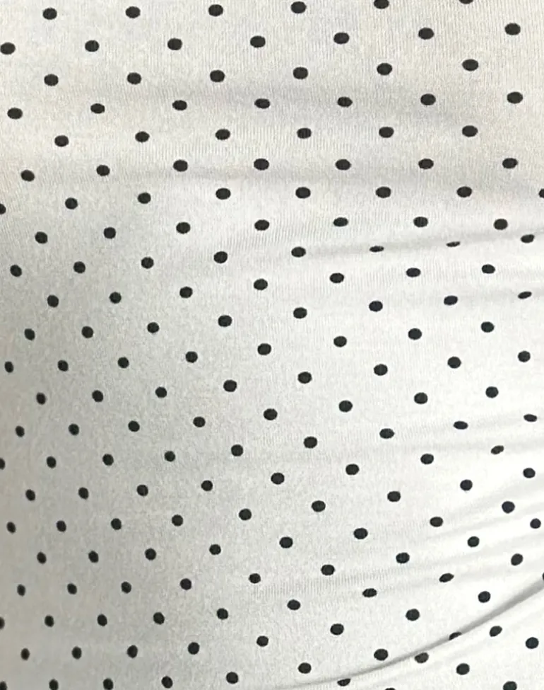 Solay Cami Top in White with Black Micro Polka Print