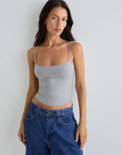 Solay Vest Top in Grey Marl