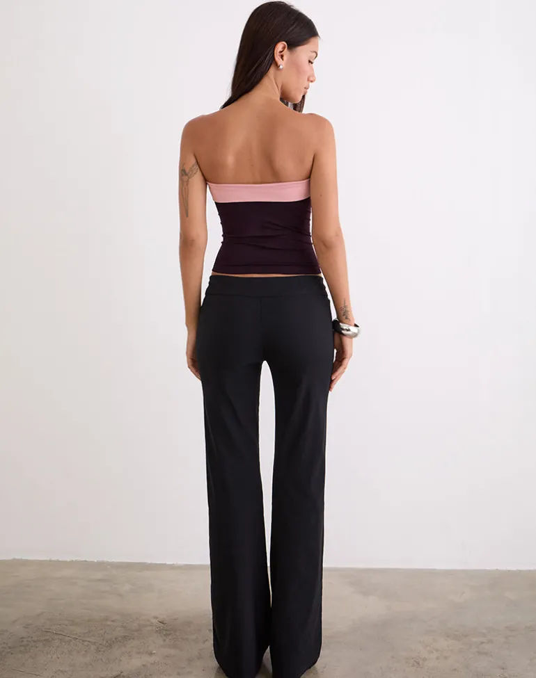 Solna Bandeau Top in Redwood with Pink Lady Binding