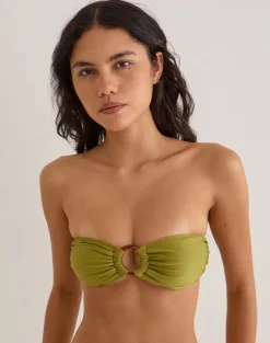 Sorawa Bikini Top in Olive Shine