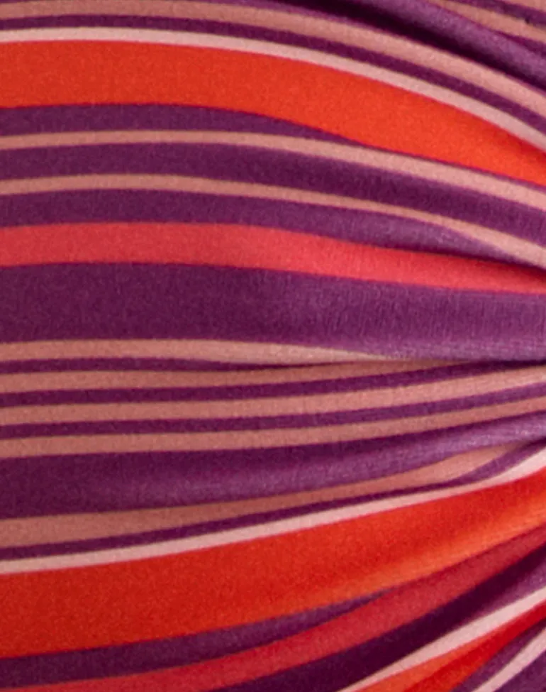 Sorawa Bikini Top in Purple and Red Radiant Lines