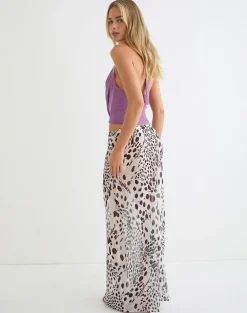 Sorena Maxi Skirt in Dalmatian Skin Black and Ivory