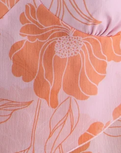 Sorira Flare Top in Floral Pink and Orange