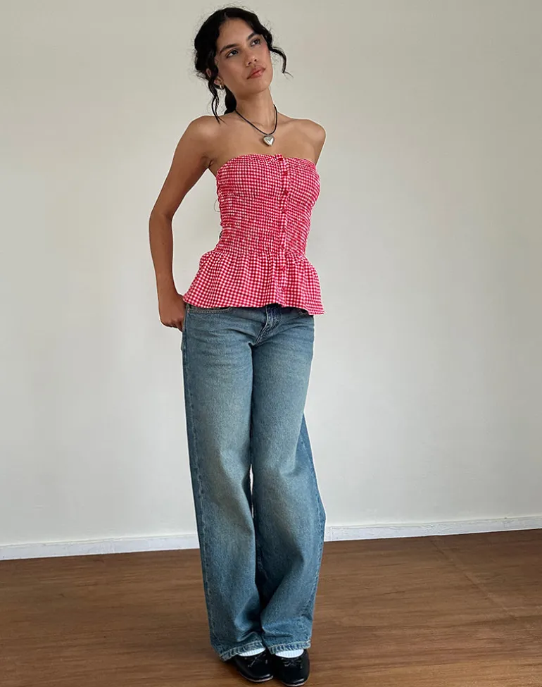 Soter Top in Red Gingham