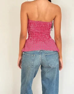 Soter Top in Red Gingham