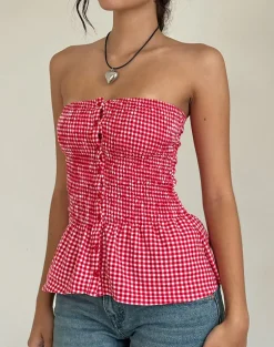 Soter Top in Red Gingham