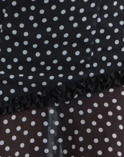 Sovira Midi Dress in Chiffon Black with Tiny Polka Print