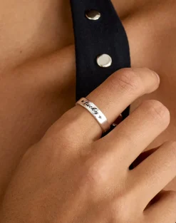 Sterling Silver Engraved 'Lucky' Ring