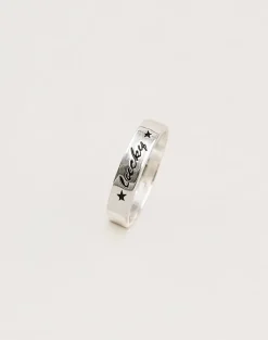 Sterling Silver Engraved 'Lucky' Ring