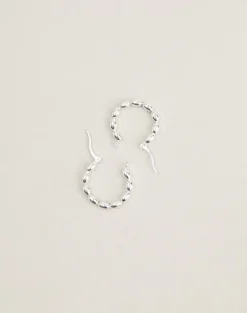 Sterling Silver 20mm Bead Hoop Earrings