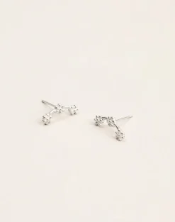 Sterling Silver Multi Flower Stud Earrings