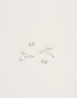 Sterling Silver Multi Flower Stud Earrings