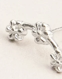 Sterling Silver Multi Flower Stud Earrings