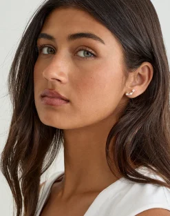Sterling Silver Multi Flower Stud Earrings