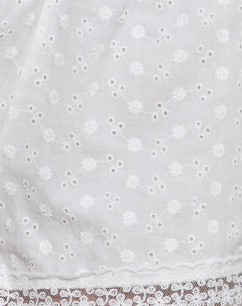 Strapa Cami Top in Broderie Ivory