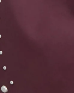 Studded Slouch Bag in Burgundy