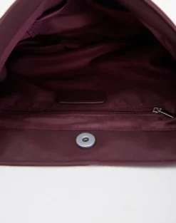 Studded Slouch Bag in Burgundy