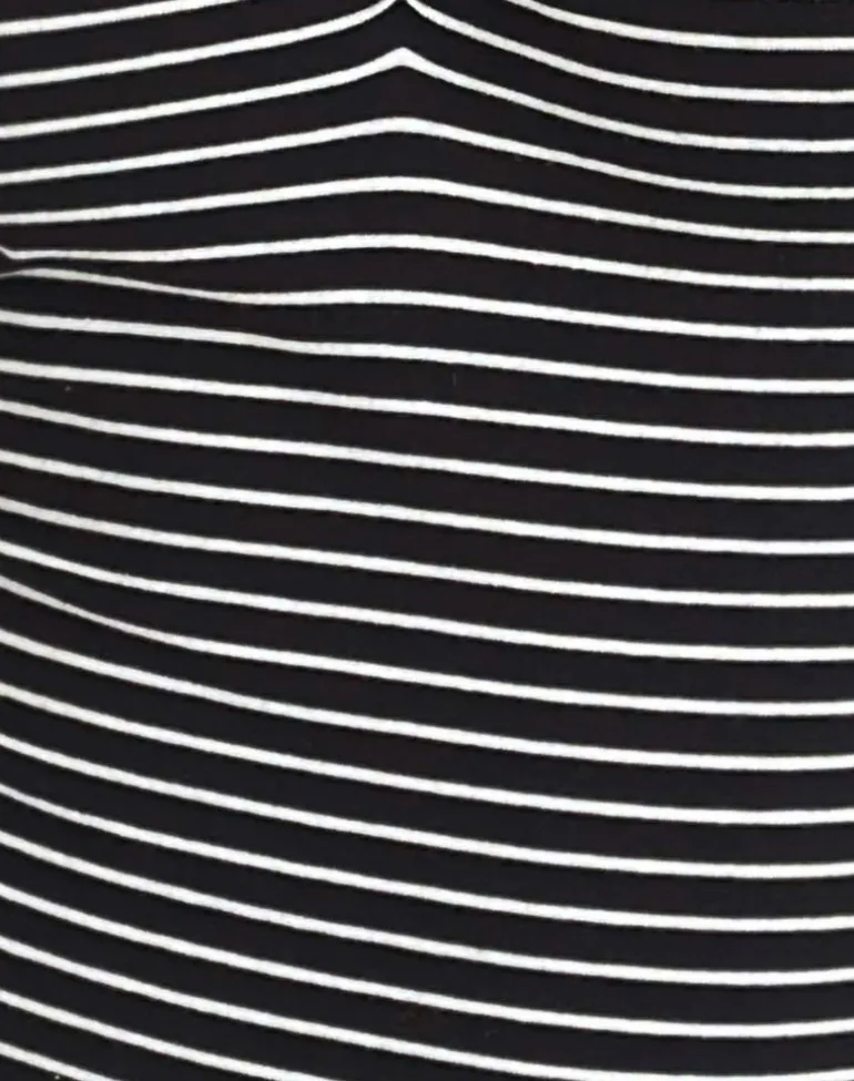 Subita Long Sleeve Top in Stripe Jersey Black and White