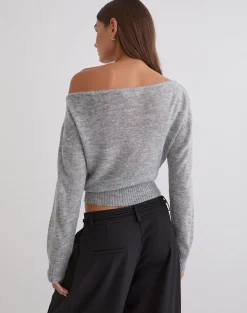 Suena Asymmetric Jumper in Grey
