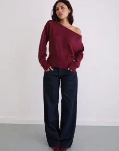 Suena Asymmetric Jumper in Wine