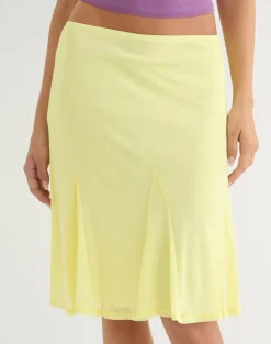 Suhuira Midi Skirt in Mesh Yellow