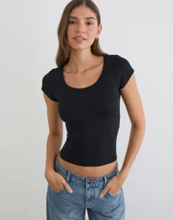 Sumala Tee in Thick Rib Black